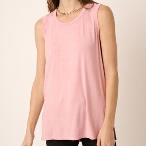 MITTOSHOP Premium Bamboo Relaxed Tank | Vintage Rose SIZE LARGE